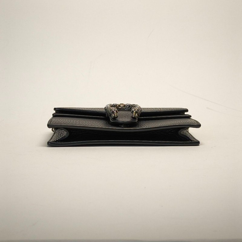 GUCCI Dionysus酒神超Mini16.5黑色牛皮銀扣肩背包-4