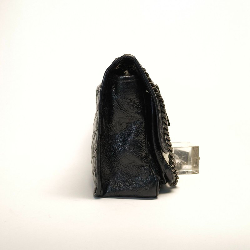 SAINT LAURENT Niki中號28黑色牛皮銀扣肩背包-2