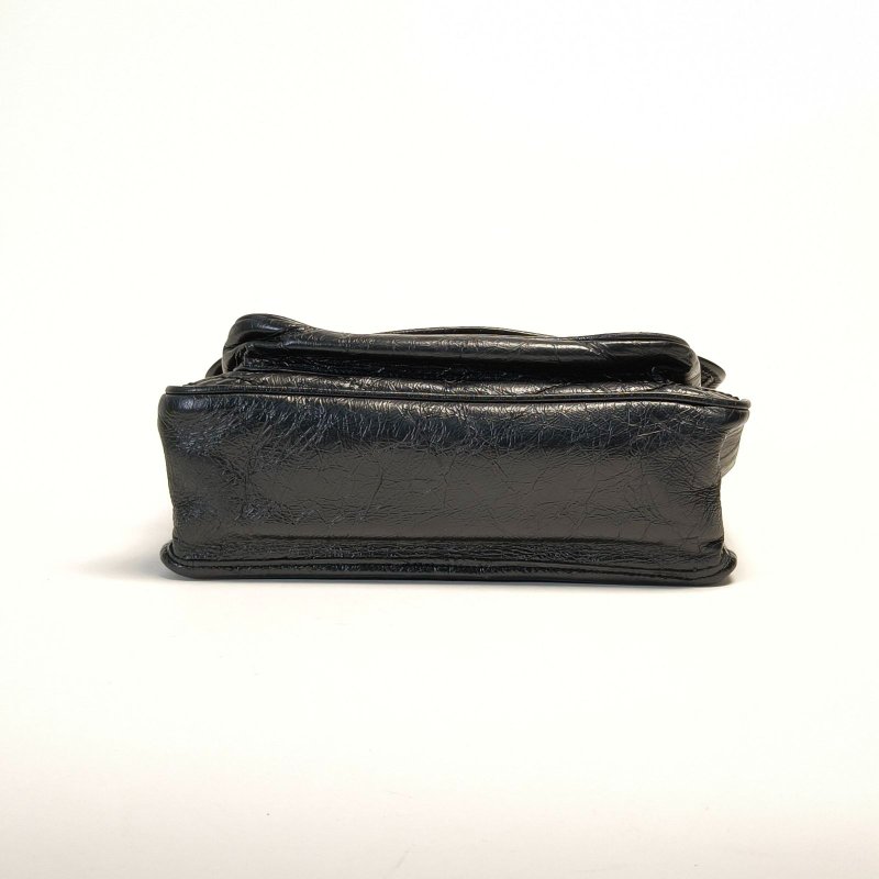 SAINT LAURENT Niki中號28黑色牛皮銀扣肩背包-4