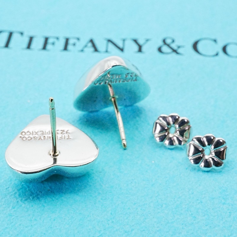 🌷Tiffany&Co. 愛心耳釘耳環 ｜經典花紋✦fufu style 精品✦ 氣質款｜-7