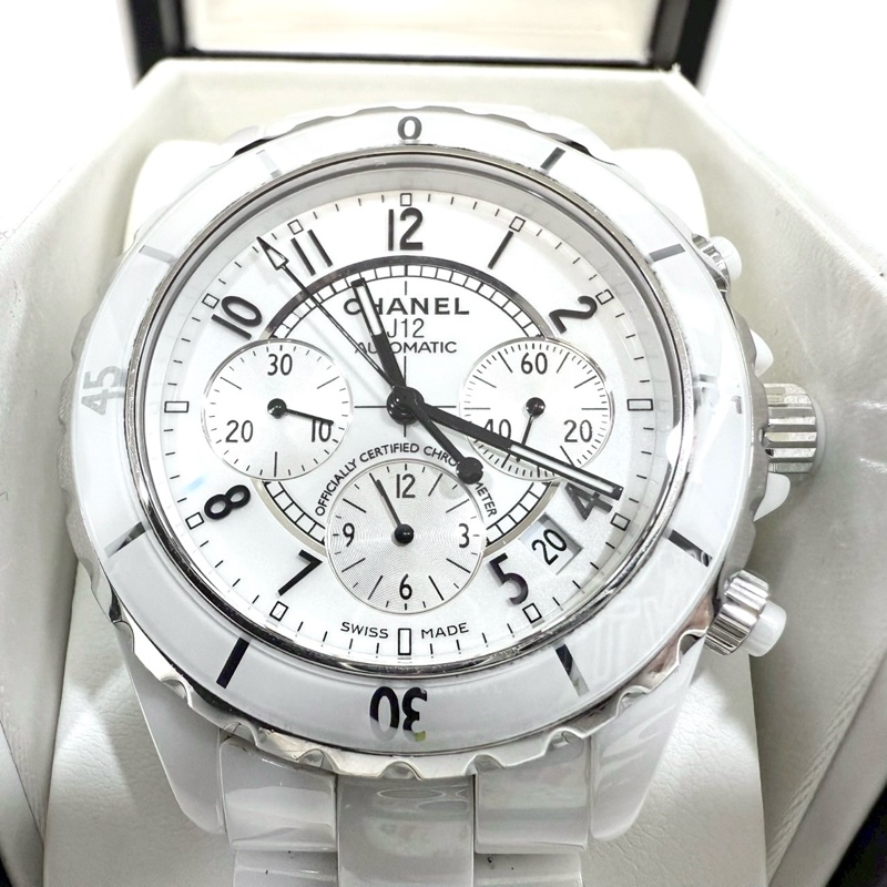 Chanel白陶瓷Chronograph三眼記憶碼41mm J12 H1007-9