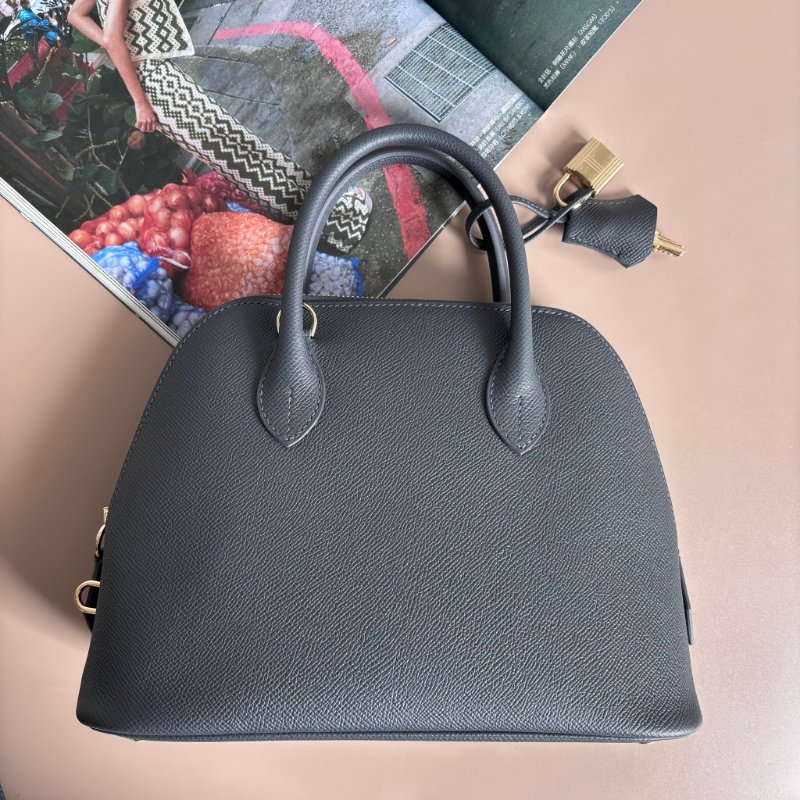 未使用 等待有緣人 ::HERMES:: BOLIDE 25 石板灰金釦 手提包 斜背包 兩用包-1