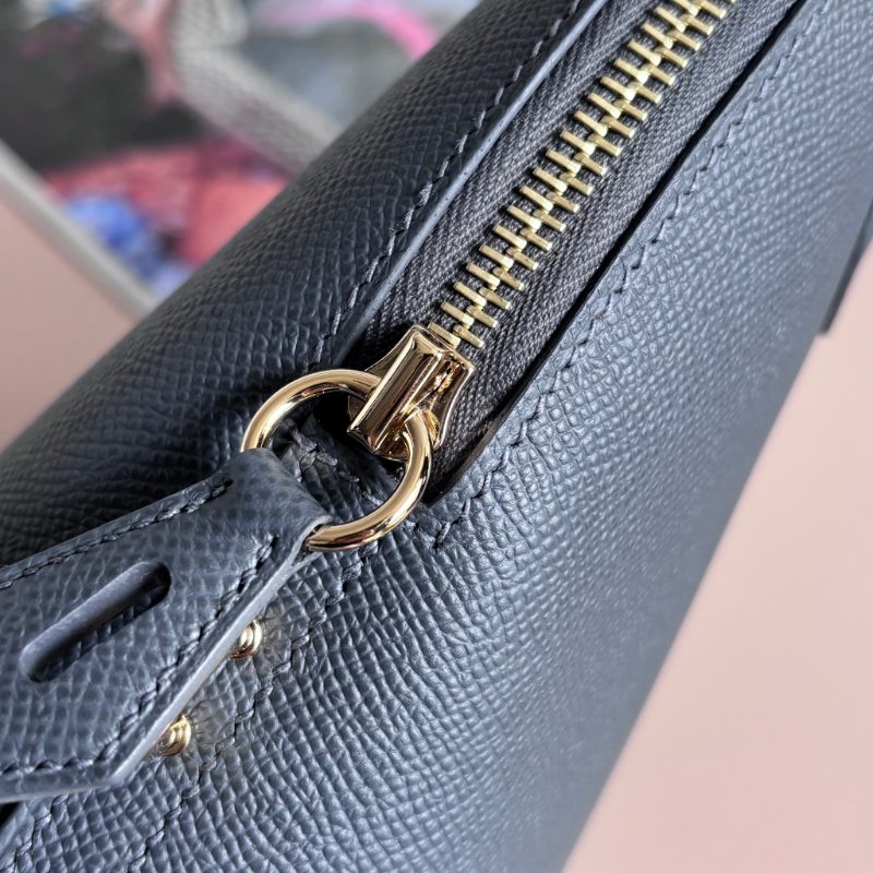 未使用 等待有緣人 ::HERMES:: BOLIDE 25 石板灰金釦 手提包 斜背包 兩用包-18