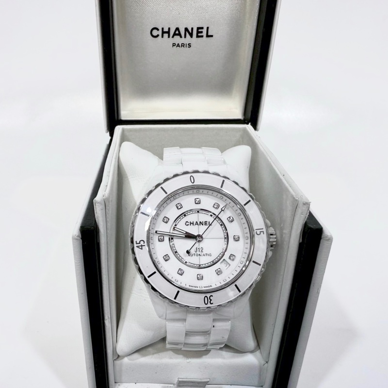 CHANEL白陶瓷12點鑽CALIBER 38MM J12機芯腕錶H5705-0
