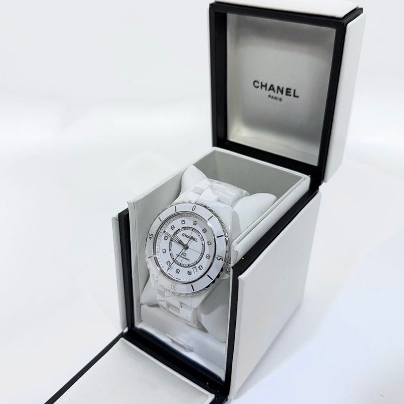 CHANEL白陶瓷12點鑽CALIBER 38MM J12機芯腕錶H5705-1