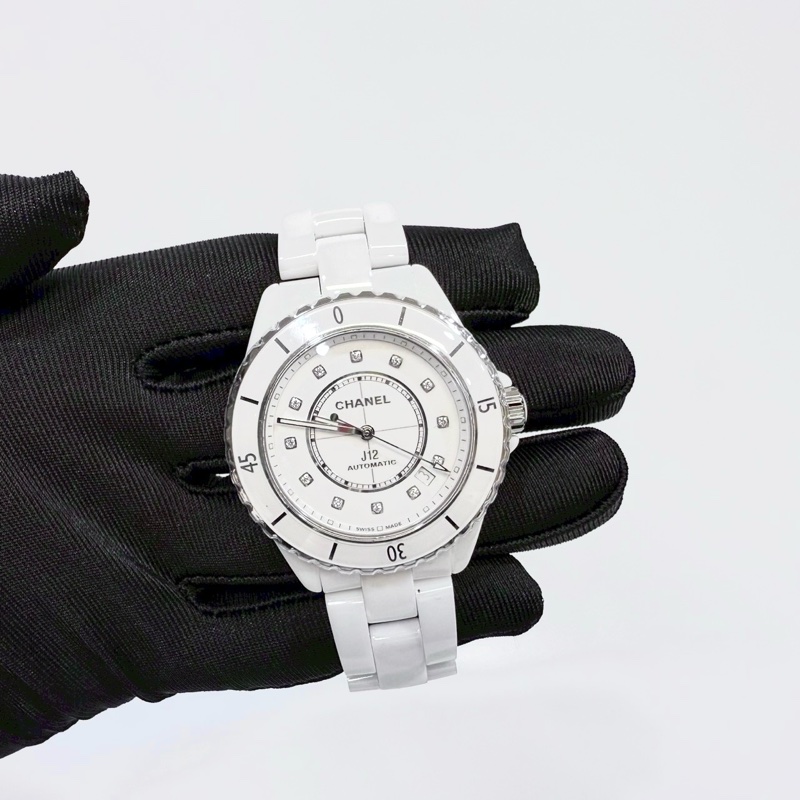 CHANEL白陶瓷12點鑽CALIBER 38MM J12機芯腕錶H5705-2