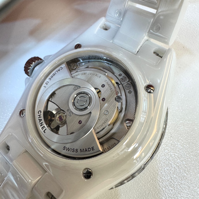 香奈兒J12CHANEL白陶瓷12點鑽CALIBER 38MM J12機芯腕錶H5705-13