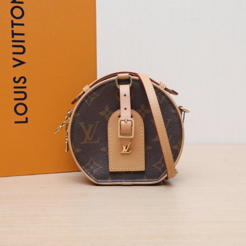 LOUIS VUITTON PETITEBOITECHAPEAU硬圓餅Mini13老花PVC晶片肩背包-0