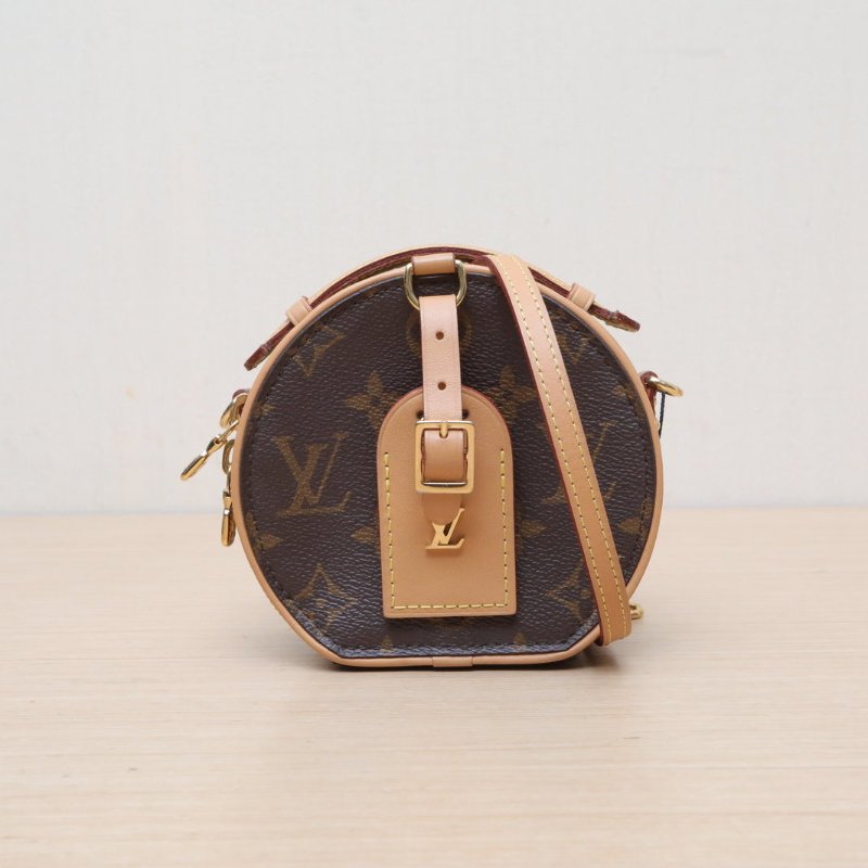 LOUIS VUITTON PETITEBOITECHAPEAU硬圓餅Mini13老花PVC晶片肩背包-1