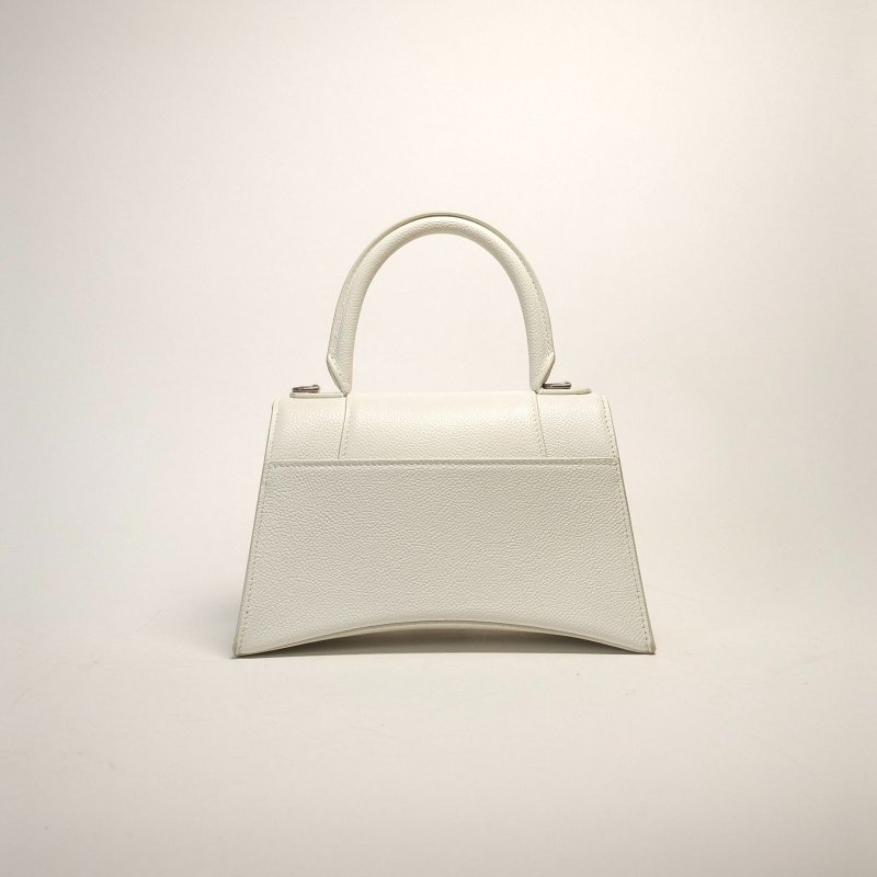 BALENCIAGA Hourglass沙漏手袋S碼白色牛皮肩背包-1