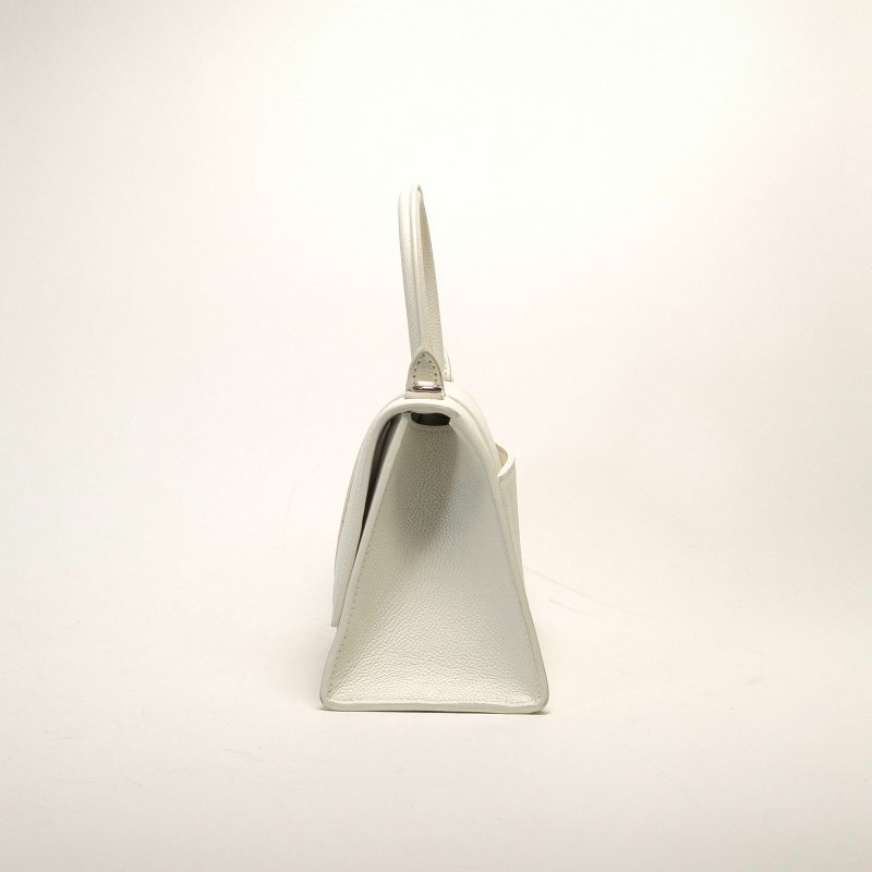 BALENCIAGA Hourglass沙漏手袋S碼白色牛皮肩背包-2