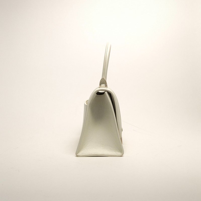 BALENCIAGA Hourglass沙漏手袋S碼白色牛皮肩背包-3