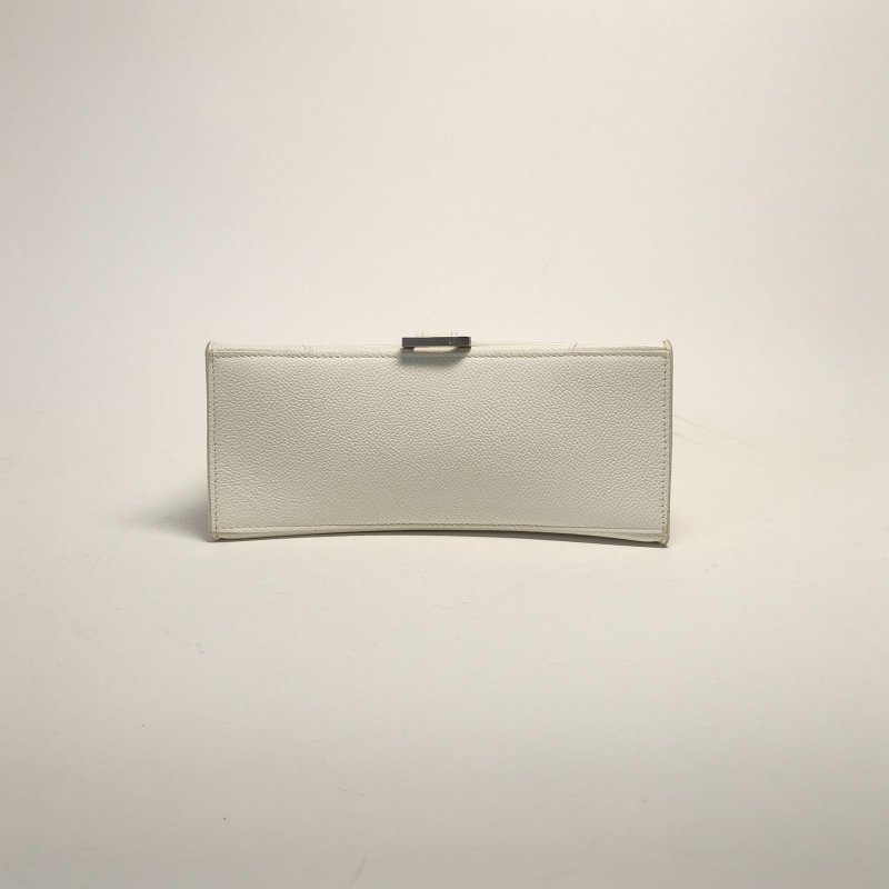 BALENCIAGA Hourglass沙漏手袋S碼白色牛皮肩背包-4