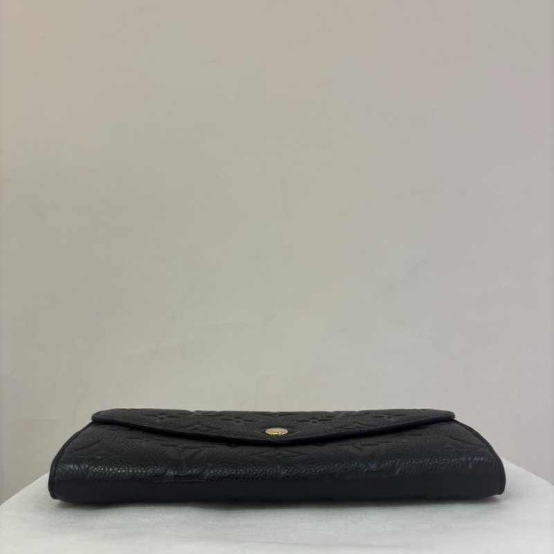 LV黑牛皮壓紋 Sarah 釦式長夾-3