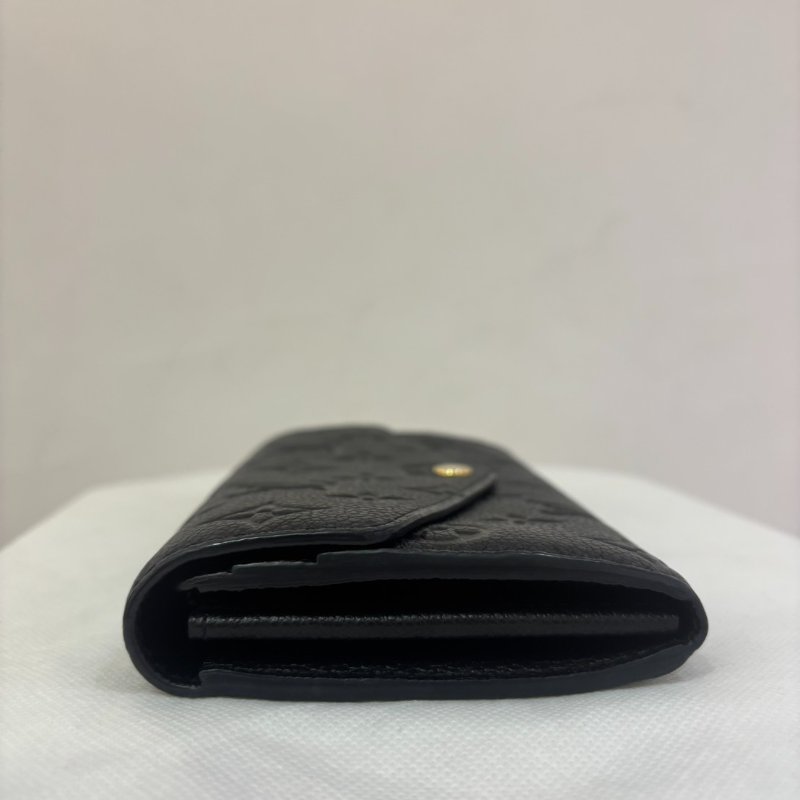 LV黑牛皮壓紋 Sarah 釦式長夾-5