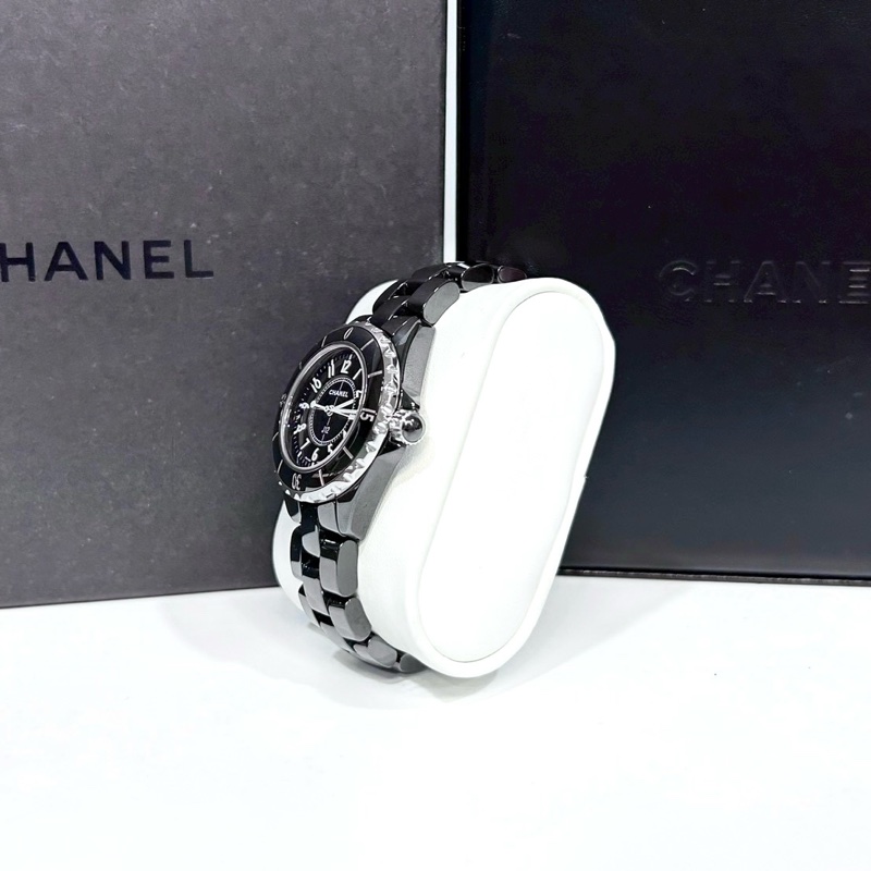 Chanel黑色陶瓷J12腕錶33mm H5695-4