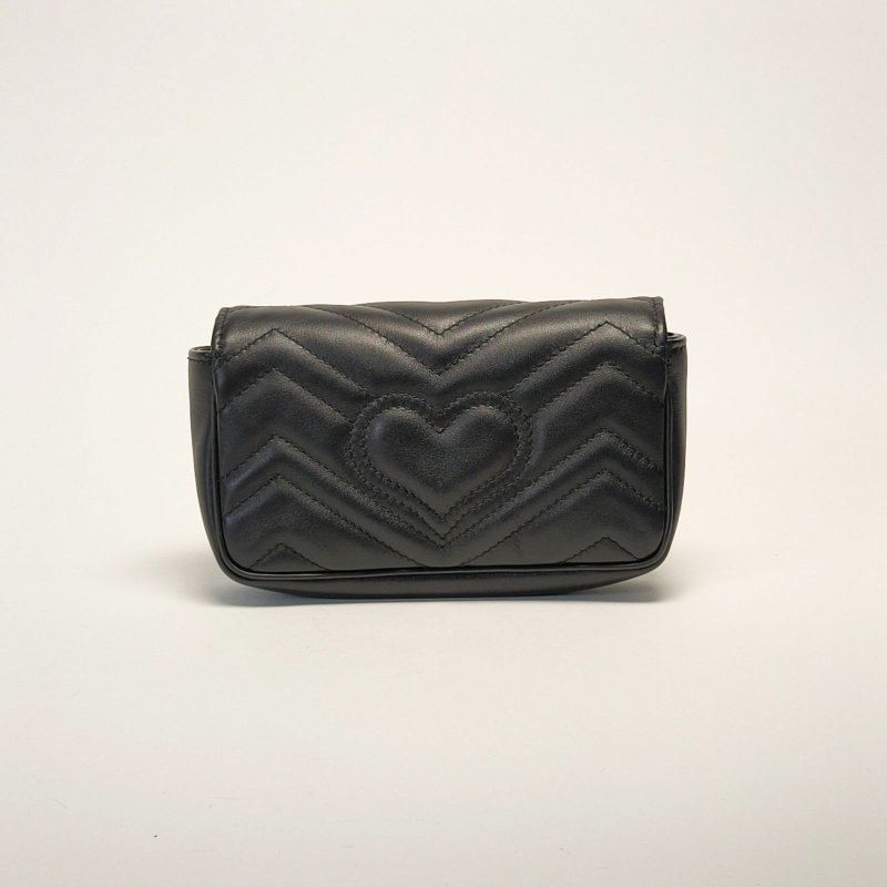 GUCCI GGMarmont肩背包超Mini16.5黑色牛皮金扣肩背包-1