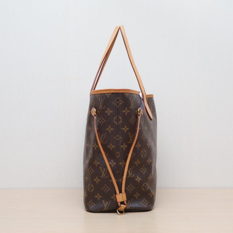 LOUIS VUITTON Neverfull中號31配子袋紅色內裏老花PVC金扣2015肩背包-3