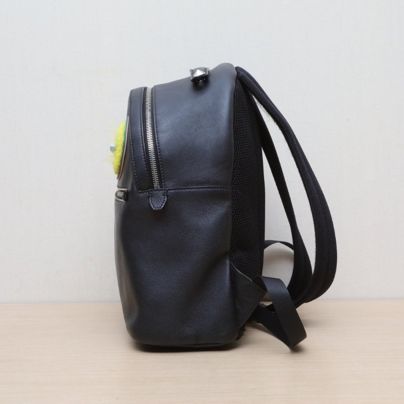 FENDI 黑色牛皮小怪獸雙肩包肩背包-2