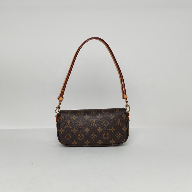 LOUIS VUITTON IVY鏈條腋下包老花PVC金扣晶片肩背包-2