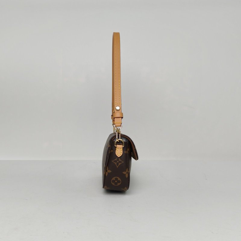 LOUIS VUITTON IVY鏈條腋下包老花PVC金扣晶片肩背包-3