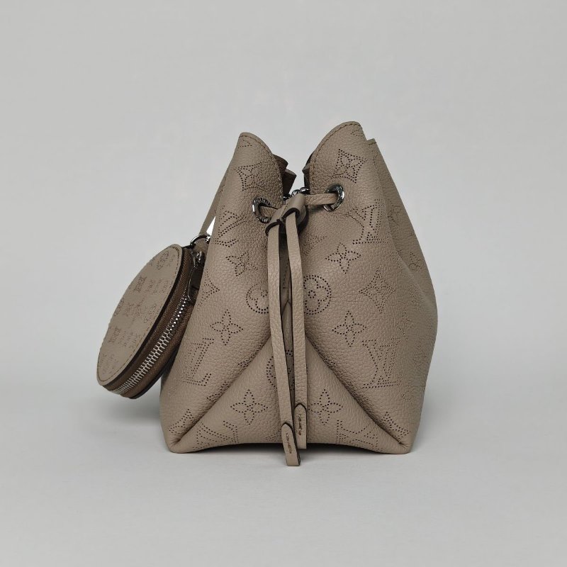 LOUIS VUITTON Bella二合一水桶包灰色牛皮銀扣晶片肩背包-2