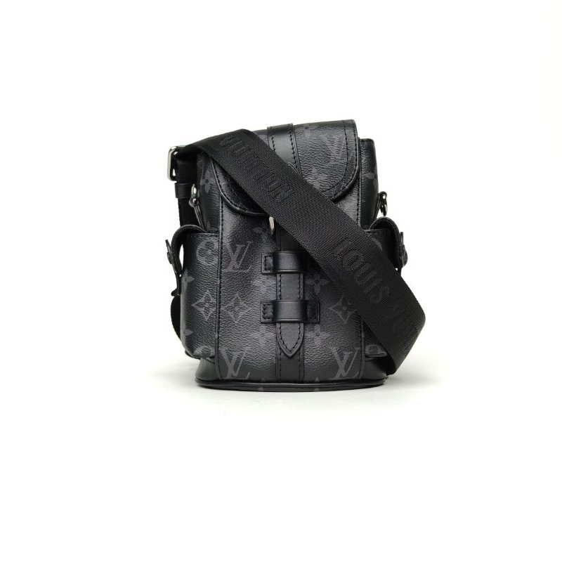 LOUIS VUITTON Christopher斜挎包Nano14黑色牛皮晶片肩背包-0
