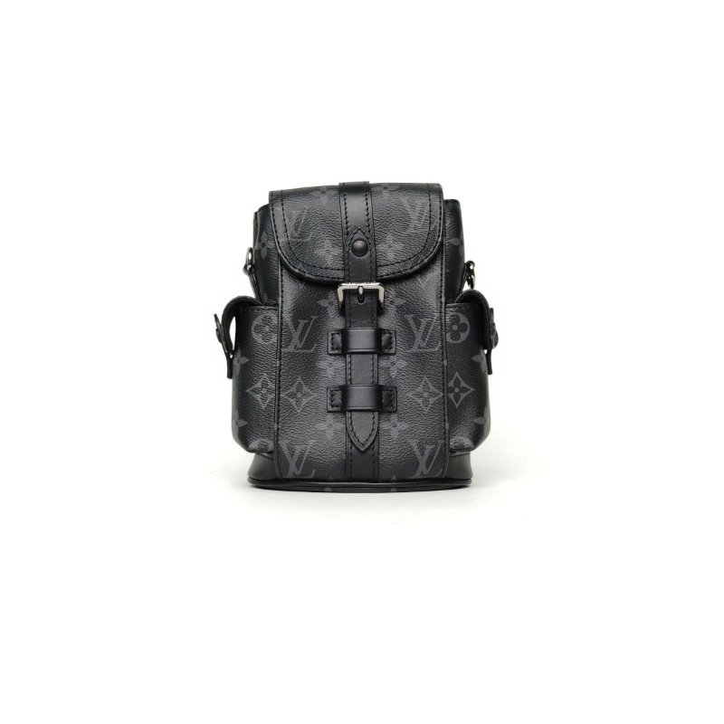 LOUIS VUITTON Christopher斜挎包Nano14黑色牛皮晶片肩背包-1