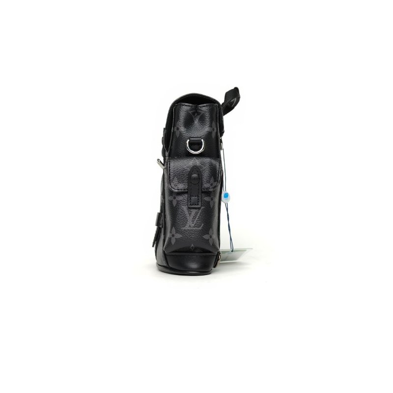 LOUIS VUITTON Christopher斜挎包Nano14黑色牛皮晶片肩背包-3
