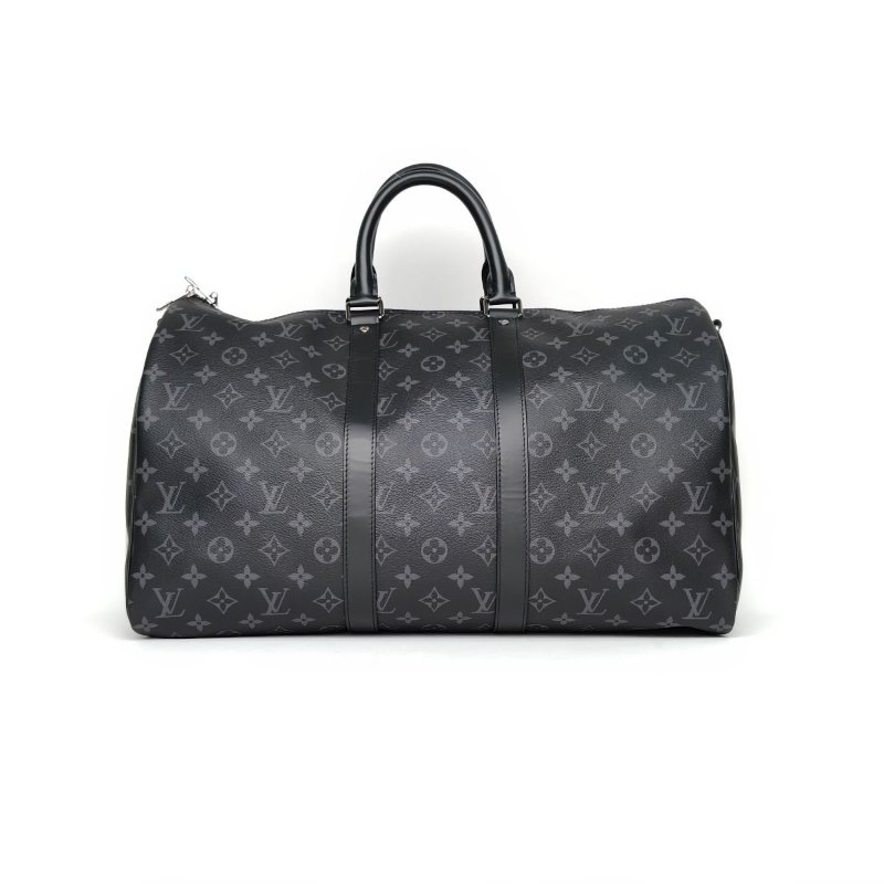 LOUIS VUITTON KEEPALL45配肩帶黑色PVC晶片肩背包-1