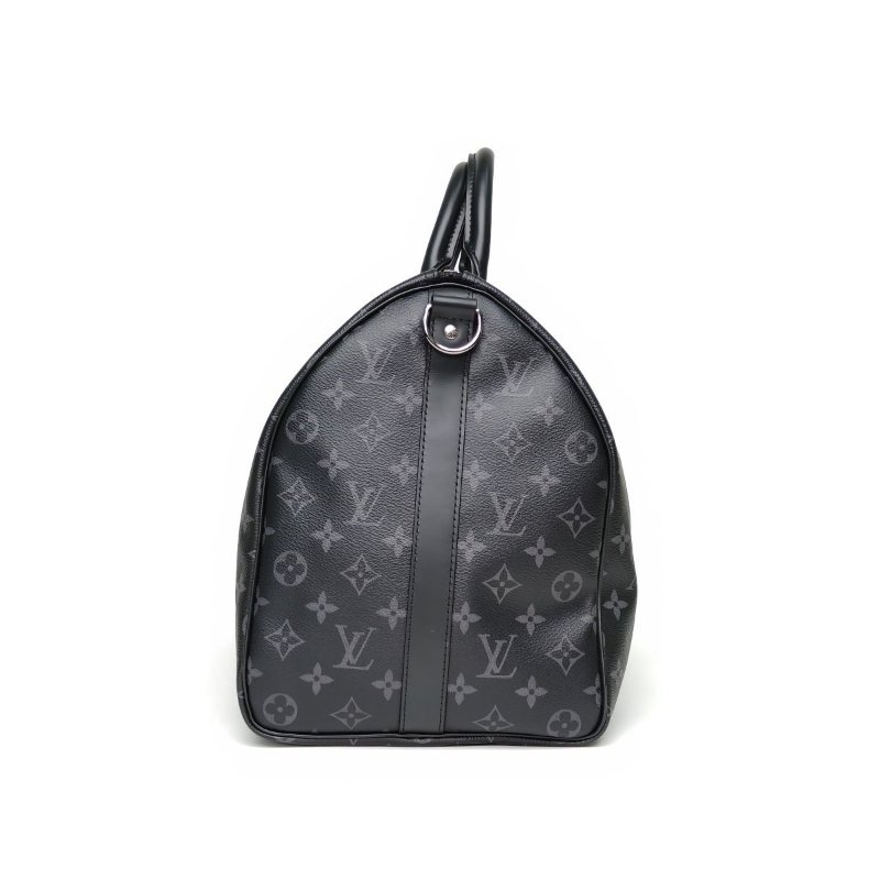 LOUIS VUITTON KEEPALL45配肩帶黑色PVC晶片肩背包-2