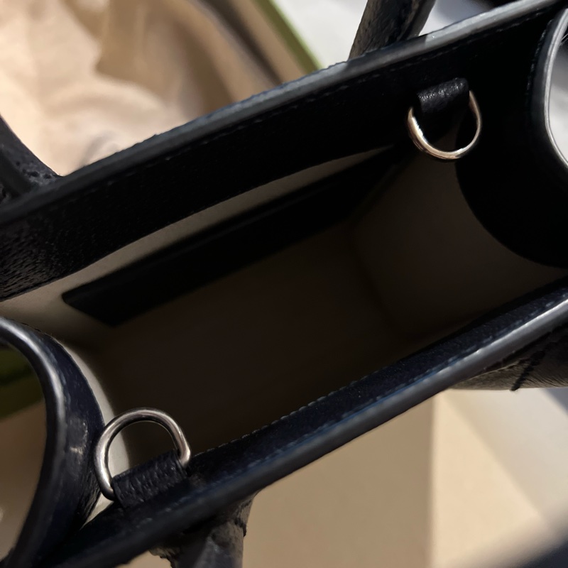 GUCCI 斜背托特包(黑藍色)-9