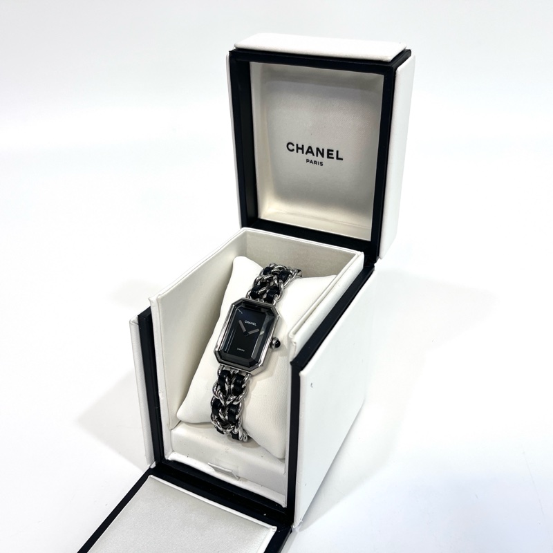 Chanel黑銀Premiere皮穿鏈M號首映錶-1