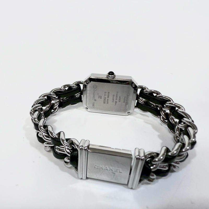 Chanel黑銀Premiere皮穿鏈M號首映錶-8