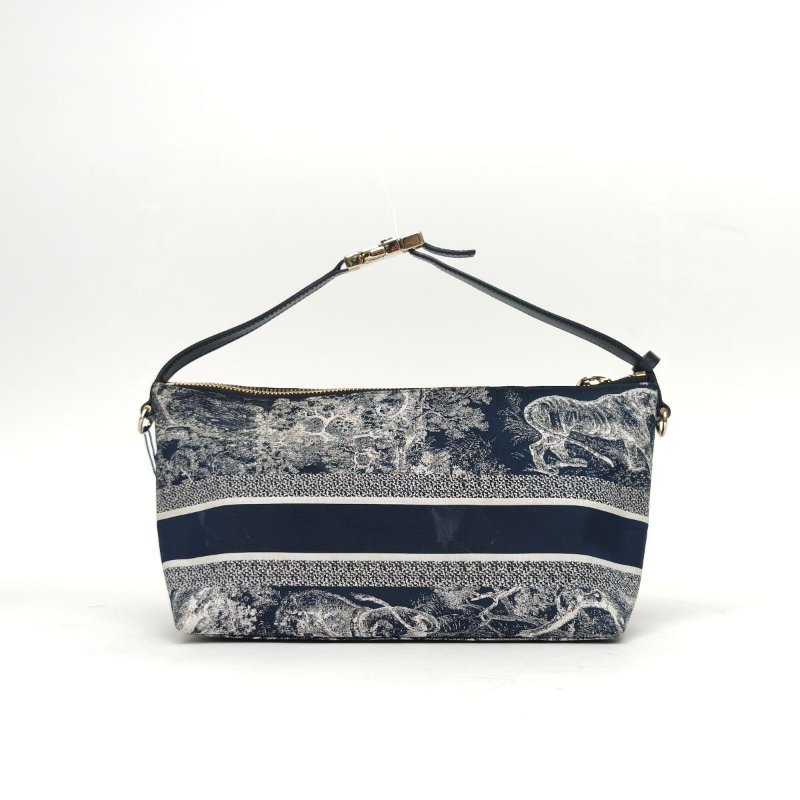 DIOR DiortravelNomad飯盒包中號22藍色科技皮金扣2022肩背包-1