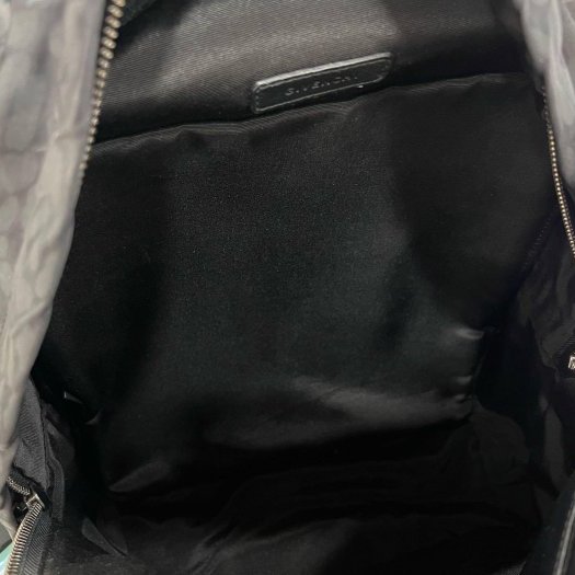 東區正精品㊣GIVENCHY LOGO 黑色尼龍拚皮革前口袋豹紋帆布後背包 RZ5965-2