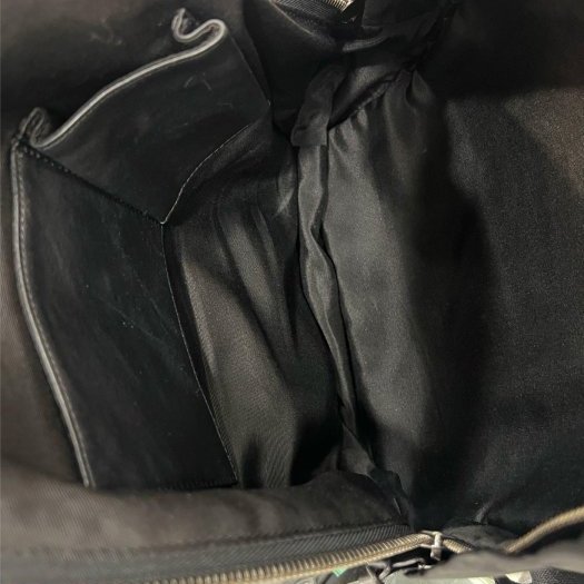 東區正精品㊣GIVENCHY LOGO 黑色尼龍拚皮革前口袋豹紋帆布後背包 RZ5965-3