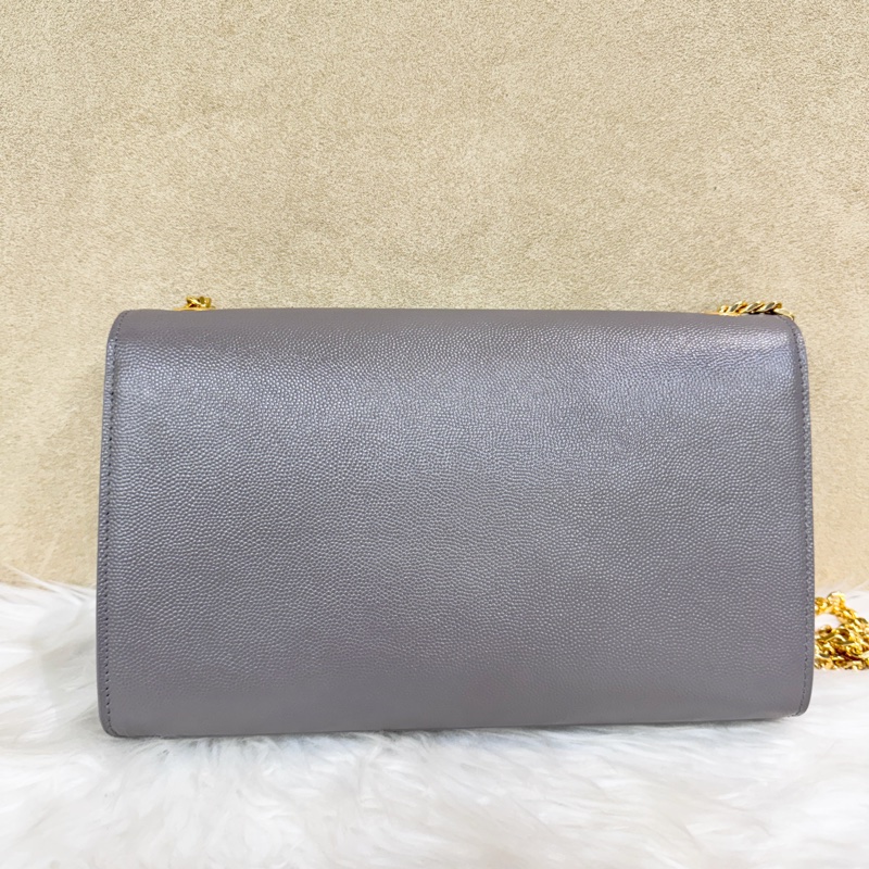 YSL Kate 中號 灰魚子醬金釦斜背包-1