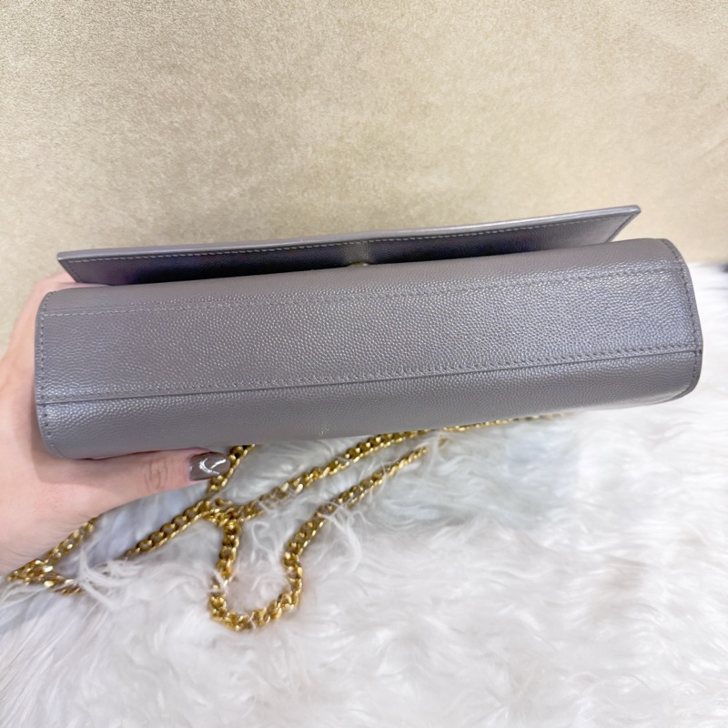 YSL Kate 中號 灰魚子醬金釦斜背包-4