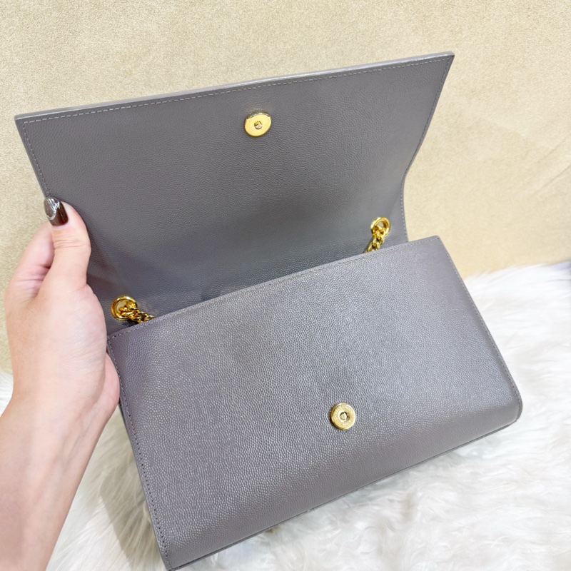 YSL Kate 中號 灰魚子醬金釦斜背包-7
