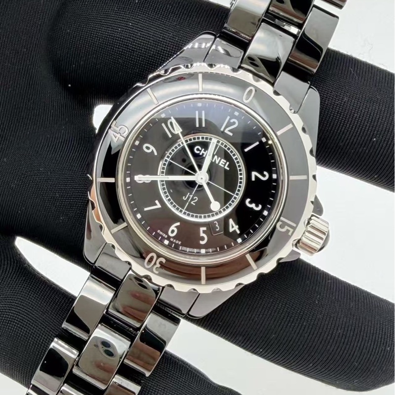 Chanel 香奈兒J12 黑陶瓷腕錶/手錶/33mm/98-99新美品-2