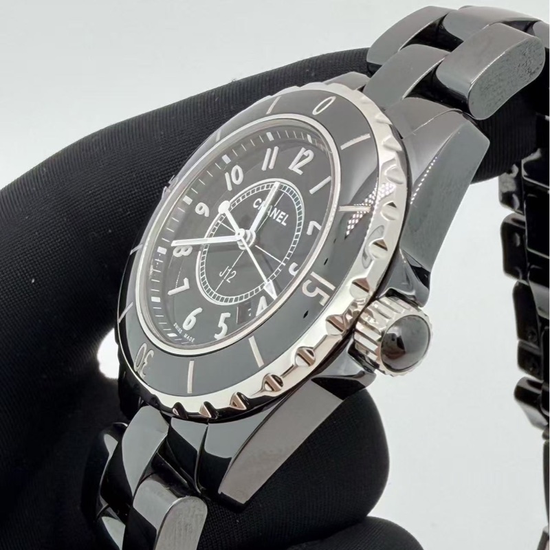 Chanel 香奈兒J12 黑陶瓷腕錶/手錶/33mm/98-99新美品-3