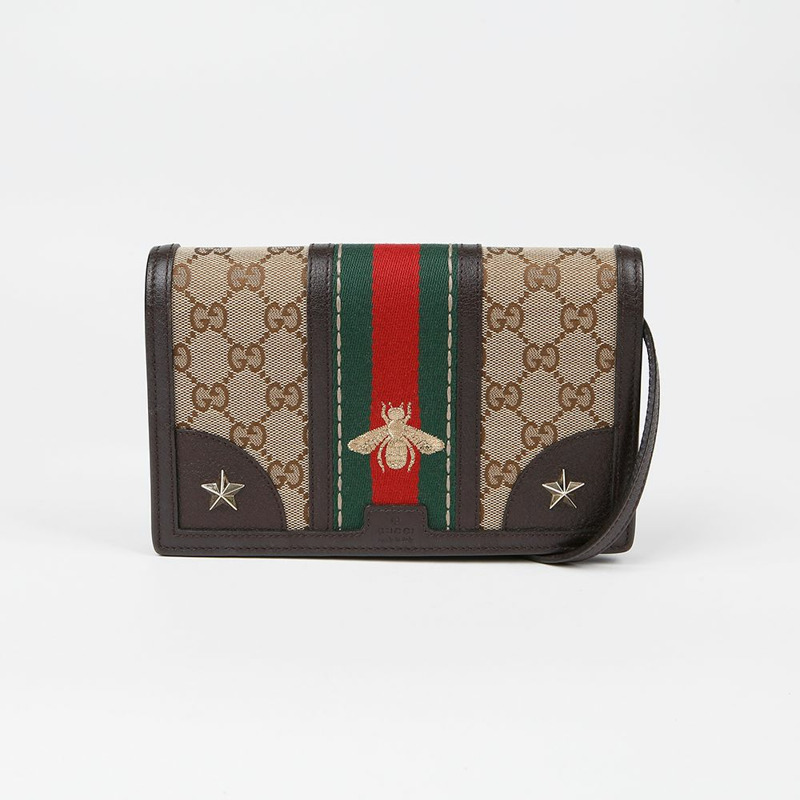 GUCCI 409439 刺繡織帶斜背包-1