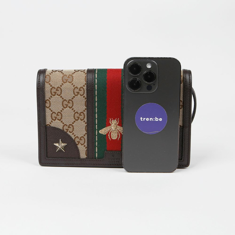 GUCCI 409439 刺繡織帶斜背包-7