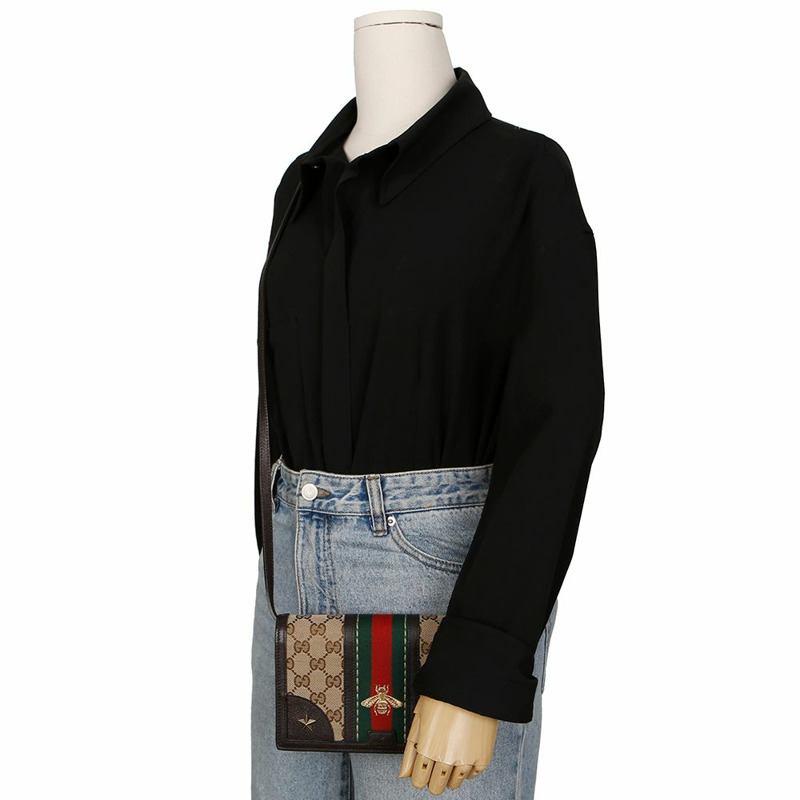 GUCCI 409439 刺繡織帶斜背包-10