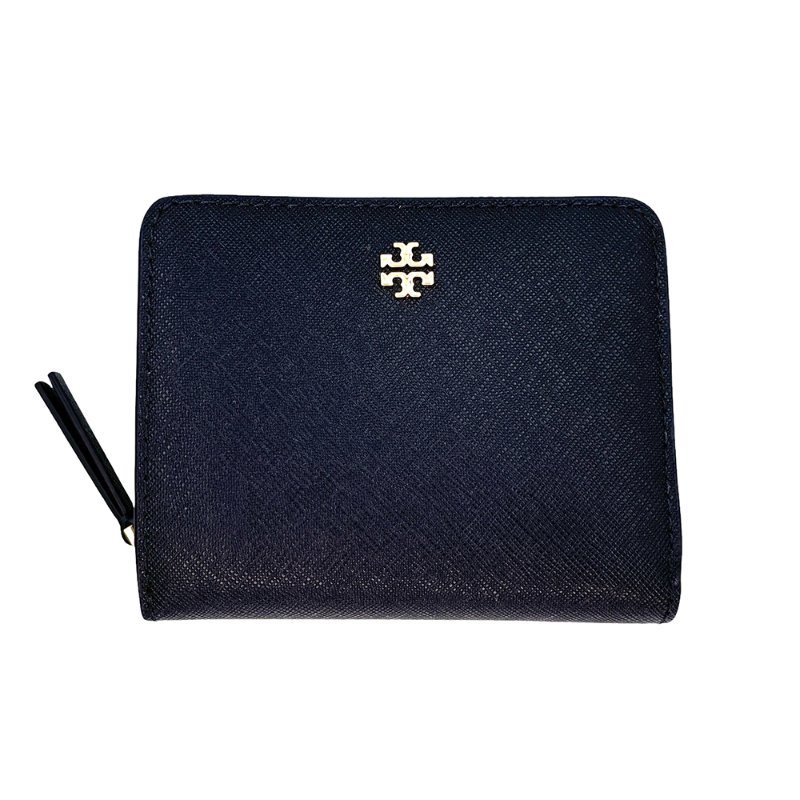【TORY BURCH】二折拉鍊防刮短夾-深藍色-4