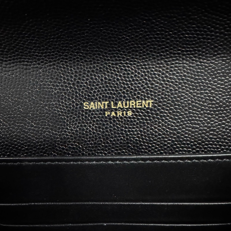 YSL /聖羅蘭 黑金魚子醬爆款 郵差包黑金信封包-5