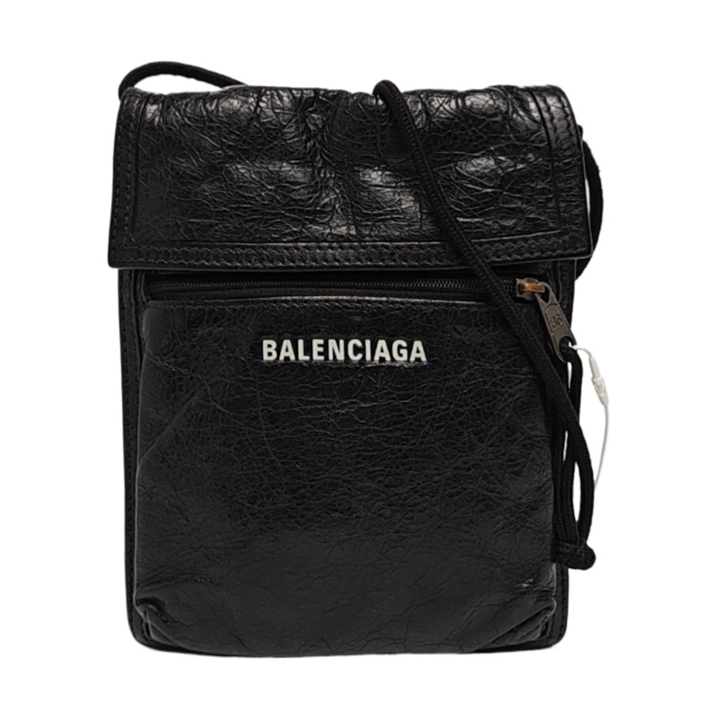 BALENCIAGA Explorer 小號 黑色牛皮單肩包斜挎包-0