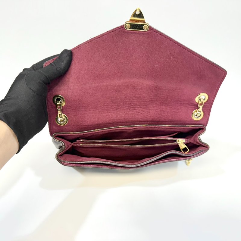 LV原花拼紫紅下蓋式S LOCK鍊條包M41200-4