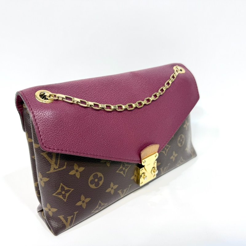 LV原花拼紫紅下蓋式S LOCK鍊條包M41200-6